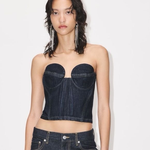 ZW CONTRAST TOPSTITCHING BUSTIER - Picture 5 of 12